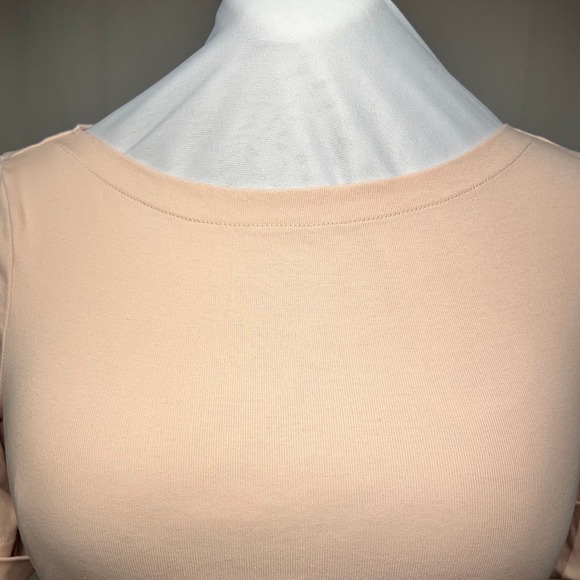 Lauren Ralph Lauren Women's Soft Peach Boat Neck 3/4 Sleeve Top Size M - Picture 2 of 6